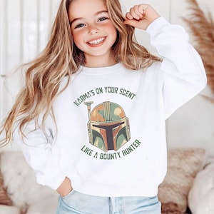 Sudadera Disney Star Wars, Sudadera divertida Karma's On Your Scent como Bounty Hunter, Suéter The Mandalorian, Magic Kingdom, imagen 2
