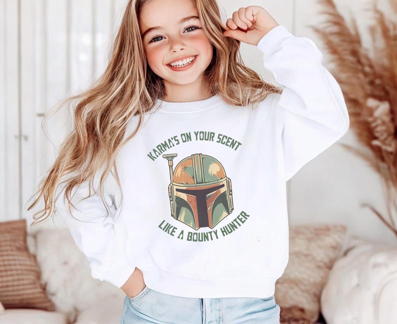 Sudadera Disney Star Wars, Sudadera divertida Karma's On Your Scent como Bounty Hunter, Suéter The Mandalorian, Magic Kingdom, imagen 2