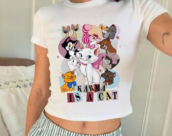 Karma Disney Cats Baby Tee, Unisex Disneyland Trip Baby Tee