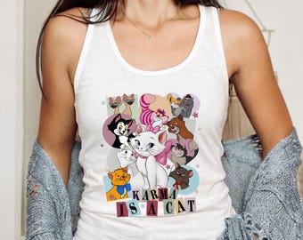 Karma Disney Cats Tank Top, Unisex Disneyland Trip Tank Top