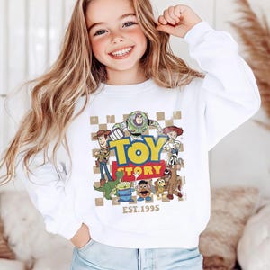 Disney Toy Story 1995 Retro Sweatshirt, Woody Buzz Lightyear Rex Sweatshirt, WDW Disneyland Family Vacation 2026 Trip, Disney Pixar Fest image 3