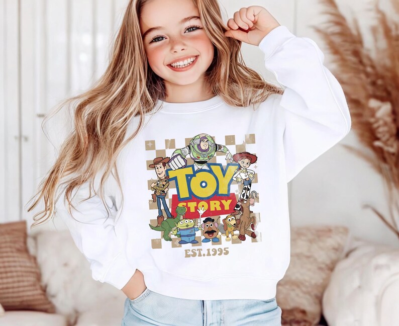 Disney Toy Story 1995 Retro Sweatshirt, Woody Buzz Lightyear Rex Sweatshirt, WDW Disneyland Family Vacation 2026 Trip, Disney Pixar Fest image 3