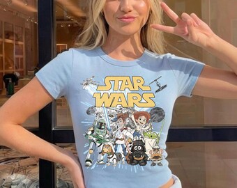Retro Toy Story Star Wars Baby Tee, May The 4th Be With You Disney Baby Tee, Funny Pixar Toy Story Mashup Baby Tee, Star Wars Day Baby Tee