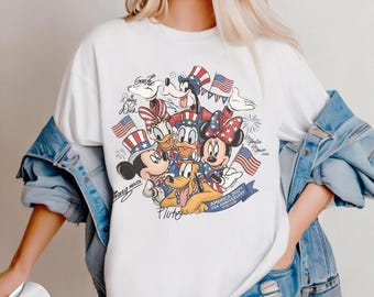 Comfort Colors® Mickey and Friends 4th July 2026 Shirt, Disney Independence Day Tee, Disney USA T-shirt