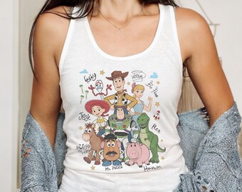Vintage Toy Story Signatures Tank Top , Retro 1928 Youve Got A Friend In Me Tank Top, Disneyland WDW Family Matching Vacation Gift