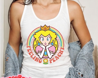 Peaches Tank Top | Cute Princess Peach Tank Top| Princess Peach Mario Tank Top | Feeling Peachy Tank Top | Kids Birthday Gift For Her