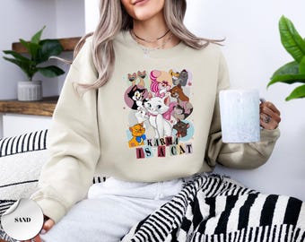 Karma Disney Cats Sweatshirt, Unisex Disneyland Trips Sweatshirt
