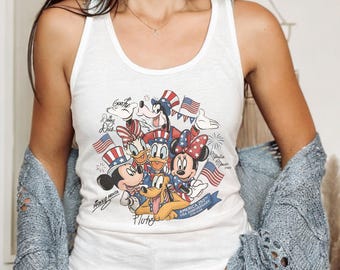 Retro Mickey America 250th Anniversary Tank Top, 1776–2026 Patriotic Tank Top, USA Semiquincentennial Tank Top, Disney 4th of July Tank Top