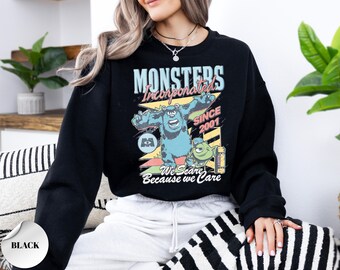 Monsters Incorporated Since 2001 We Scare Because We Care Sweatshirt, Disney Sulley & Mike Monster Inc Sweater, Monsters University