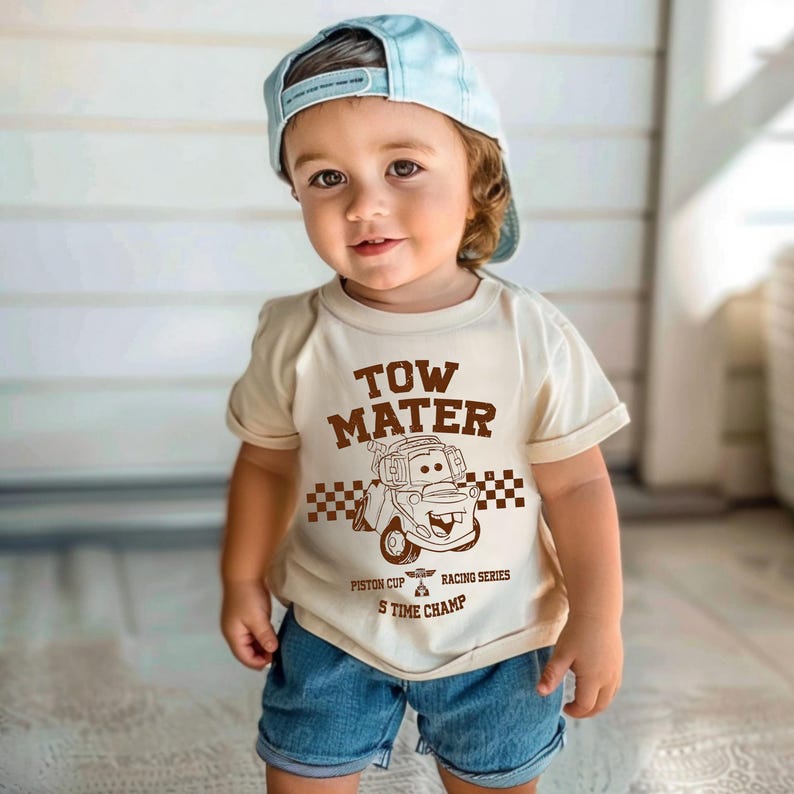Vintage Tow Mater Shirt, Radiator Springs Disney Cars , Checkered Washed Disney Pixar Family Trip Graphic T-Shirt Gift image 8