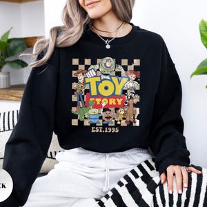 Disney Toy Story 1995 Retro Sweatshirt, Woody Buzz Lightyear Rex Sweatshirt, WDW Disneyland Family Vacation 2026 Trip, Disney Pixar Fest image 4