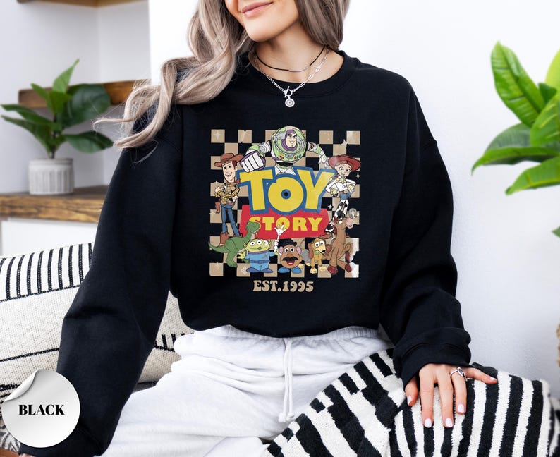 Disney Toy Story 1995 Retro Sweatshirt, Woody Buzz Lightyear Rex Sweatshirt, WDW Disneyland Family Vacation 2026 Trip, Disney Pixar Fest image 4