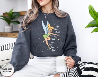 Disney Tinkerbell Sweatshirt, Disney Princess Tinkerbell Sweatshirt,Disney Matching Tee,Magic Kingdom Sweatshirt,Disney Gift,Gift for Her