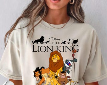 Camiseta Comfort Colors Retro de los 90 de Disneyland El Rey León Simba y Timón, Camiseta vintage de El Rey León, Camiseta Hakuna Matata, Camiseta para viaje a Disneyland