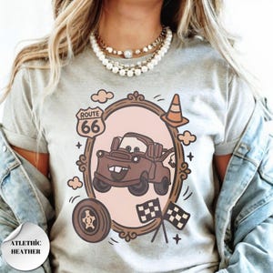 Vintage Tow Mater Shirt, Radiator Springs Disney Cars , Checkered Washed Disney Pixar Family Trip Graphic T-Shirt Gift image 6