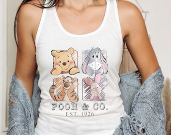 Winnie The Pooh And Friends Tank Top, Disney Pooh Co Tank Top, Disneyland Pooh Bear Tank Top, Pooh Bear Tank Top, Disney Pooh Tank Top