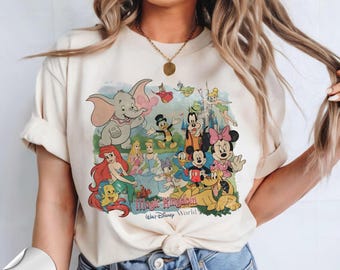 Camiseta retro de Magic Kingdom, camiseta vintage de parque temático de los 90, camiseta de Mickey y sus amigos, camiseta de vacaciones familiares 2026, camiseta estampada