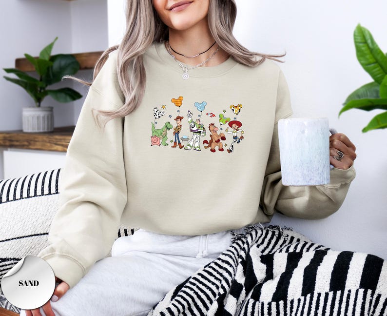 Disney Toy Story Balloons Sweatshirt,Toy Story Disney Family Sweatshirt,Disney World Toy Story Sweatshirt, Toy Story Characters Sweater afbeelding 6