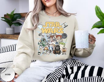 Retro Toy Story Star Wars Sweatshirt, May The 4th Be With You Disney Sweatshirt, Funny Pixar Toy Story Mashup Sweatshirt, Star Wars Day
