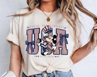Retro Mickey America 250th Anniversary Shirt, 1776–2026 Patriotic T-shirt, USA Semiquincentennial Tee, Disney 4th of July Tee, WDW Trip Tees