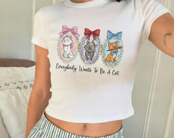 Disney Cats Baby Tee, Disney The Aristocats Bonjour Baby Tee, Everybody Wants To Be A Cats Baby Tee, Disneyland Trip Baby Tee