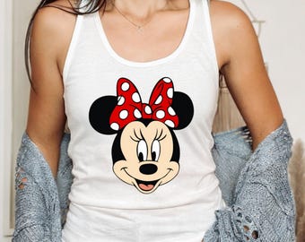 Minnie Mouse Classic Sketch Cute Vintage Tank Top, Retro Disney Trip Tank Top, Minnie Tank Top, Disney Family Vacation Trip