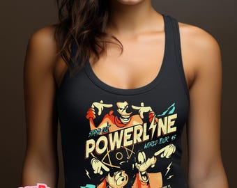 Retro Disney A Goofy Movie Powerline Stand Out World Tour Tank Top, Disneyland Family Matching Tank Top, Magic Kingdom Birthday 2026 Gift