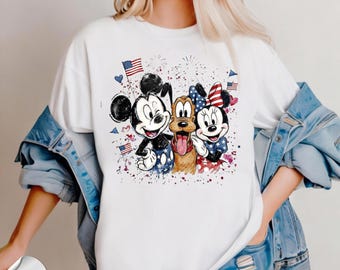Comfort Colors® Mickey and Friends 4th July 2026 Shirt, Disney Independence Day Tee, Disney USA T-shirt