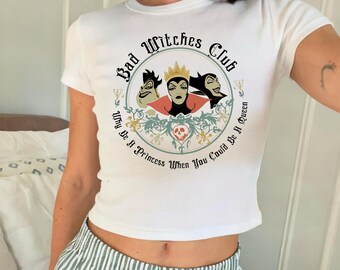 Retro Villains Bad Witches Club Baby Tee: Disney Inspired