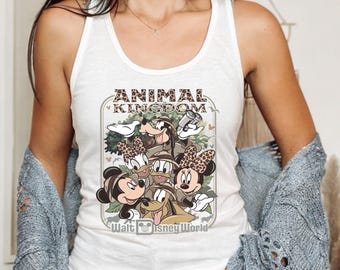Débardeur Disney Mickey & Friends Animal Kingdom en mode safari, débardeur voyage Walt Disney World, débardeur cadeau Let's Get Wild