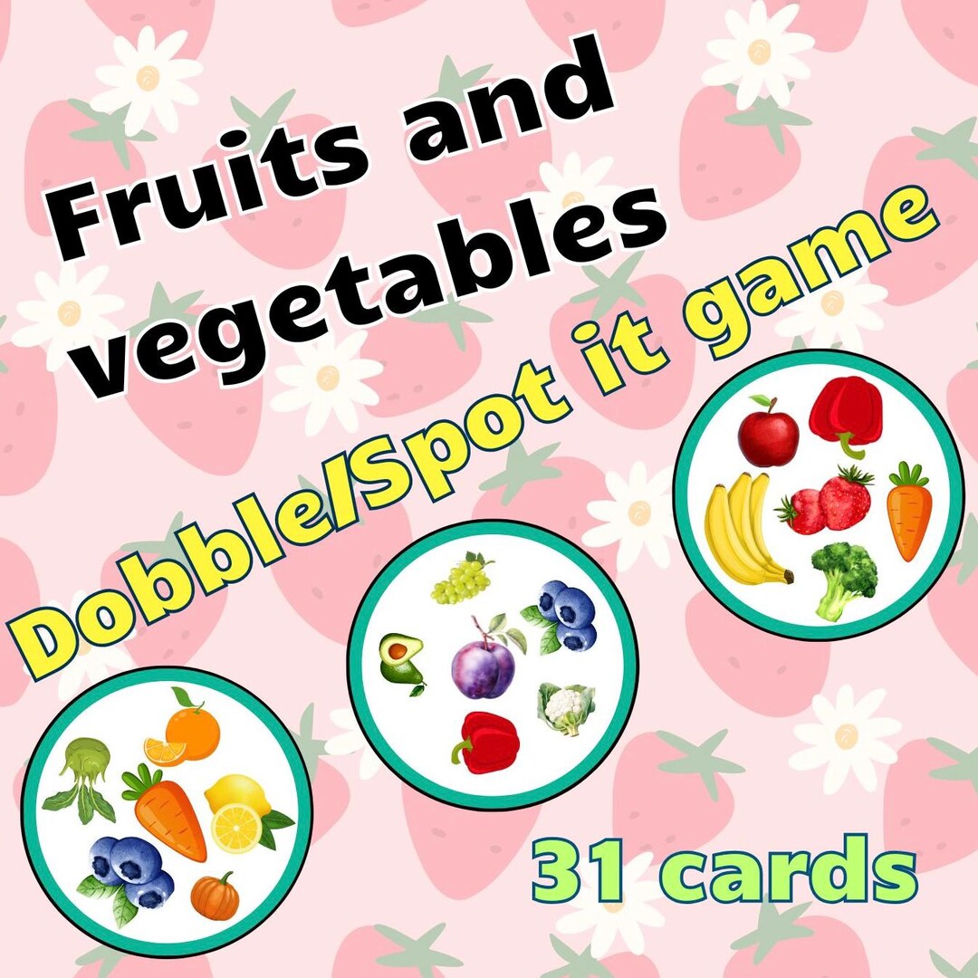 Fruits and Vegetables - Dobble/spot It Card Game - Etsy Canada