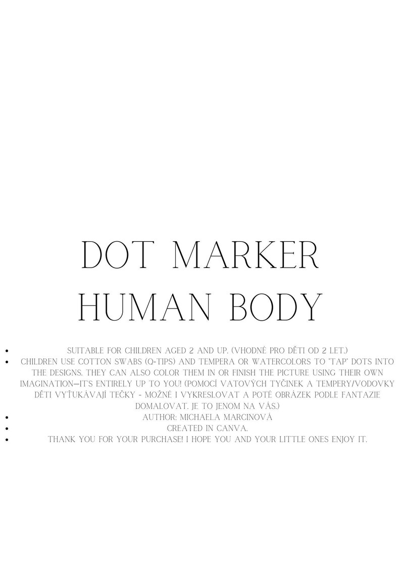 HUMAN BODY - Dot Marker Activity Pages - Etsy