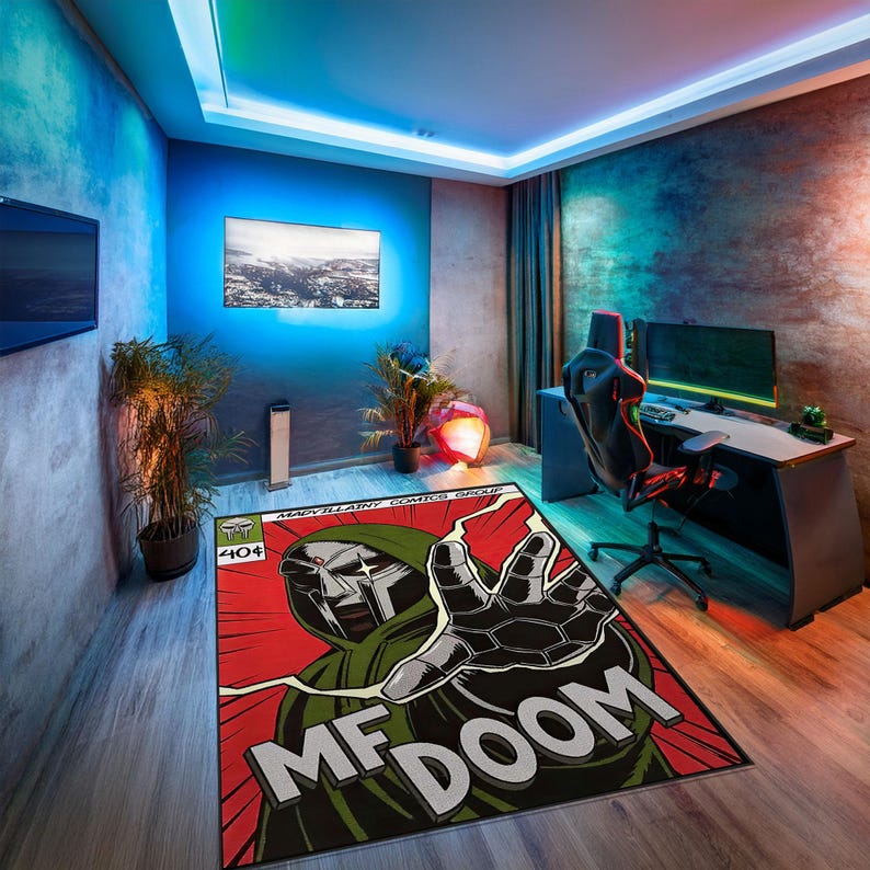 Rectangular Doom MF Doom Madvillainy Comics Rug – Vintage Rap Fan Art Mat - Etsy
