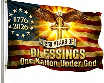 250-årsjubileum USA-flaggan, En nation under Gud, 250-årsjubileumsdekoration