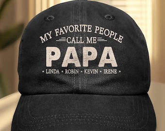 Mina favoritpersoner kallar mig pappa - Personlig vintage tvättad denimkeps
