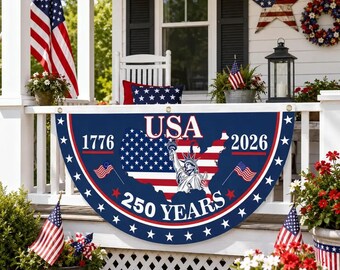 USA 250 år 1776 - 2026 Oveckad fläktflagga