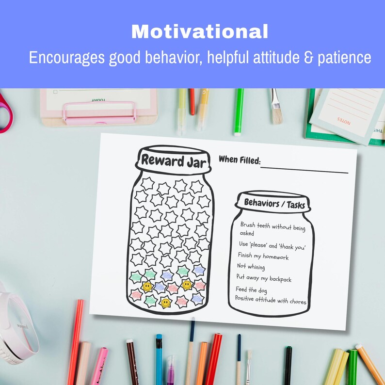 Printable Reward Chart, Kids Behavior & Chore System (instant Download ...