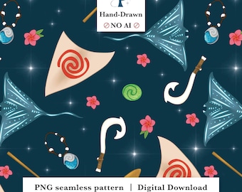 Wayfinder Prinzessin Hand gezeichnetes subtiles Symbol Minimalistisches nahtloses Muster (digitaler Download)