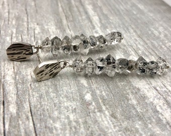 Pendientes colgantes de diamantes Herkimer