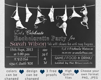 Printable Lingerie Shower Bachelorette Party Invitation | Etsy