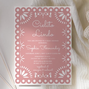 Cielito Lindo babyshowersuitnodiging, meisje babyshoweruitnodiging, instant download, Papel Picado-uitnodiging, Mexicaans
