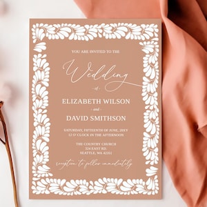Mexican Talavera Wedding Invitation Set with RSVP QR (Digital Download)