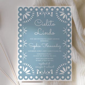 Cielito Lindo Baby Shower Invitation: Papel Picado, Boy (Instant Download)