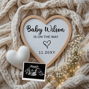 Neutral Pregnancy Announcement Floral , Baby Announcement Digital Spring Announcement, Social Media Pregnancy, Heart