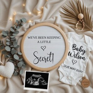 Editable Pregnancy Announcement Digital Reveal For Social Media, Baby Announcement Digital Bohemian Gender Neutral Image Heart Template