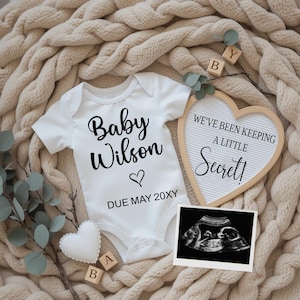 Pregnancy Announcement Template, Digital Pregnancy Announcement, Baby Announcement, Instant Download, Editable Baby Announcement, Secret