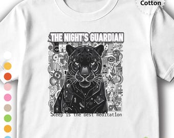 Black Panther T-Shirt, Night Guardian Graphic Tee, Mystic Panther Art Shirt, Cat Lover Gift