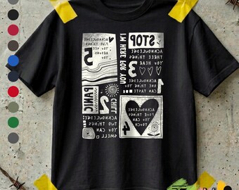 Mirror Panic Attack Checklist T-Shirt, Reversed Anxiety Guide Tee, Mental Health Infographic Shirt