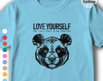 Love Yourself Panda Graphic Tee, Inspirational Self-Love Shirt, Motivation Gift