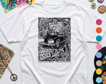 70s Psychedelic Beetle T-Shirt, Vintage Road Trip Art, Mushroom Graphic Tee, Retro Hippie Poster Shirt, Counterculture Gift